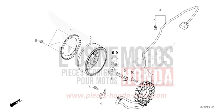 GENERATRICE de Africa Twin Méca DARKNESS BLACK METALLIC (NH463) de 2021
